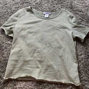 Urban outfitters cropped green sparkly shirt